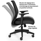 Staples - Fauteuil de bureau en tissu, de la collection Essentials, dossier en maille, noir-Appariez facilement ce fauteuil avec tout meuble de la collection Essentials