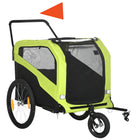 Aosom 2-in-1 Pet Bike Trailer and Stroller with Hitch for Large Dogs - Green-2-in-1 design for use as a pet trailer or stroller 