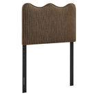 Modway Athena Striped Fabric Upholstered Twin Size Headboard - Earth Stripe-Striped Linen-Like Fabric Upholstery