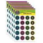 Teacher Created Resources Chalkboard Brights Numbers Stickers - 6 Packs of 120-Stickers approximately 1" diameter