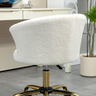 Vinsetto Fluffy Armless Office Chair with Adjustable Height - Gold-Assembly required