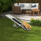 PawHut Wooden Dog Seesaw Pet Agility Equipment - White-High traction anti-slip sand grain asphalt felt surface for a secure footing 