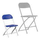Flash Furniture – Chaise pliante en plastique pour enfants, bleu, 10/paquet-Siège et dossier profilés