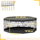 PawHut 8-Panel Foldable Dog Playpen with Bottom Pad & Top Cover - 24" L-Easy assembly and storage for convenient portability