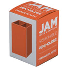 JAM Paper - Pot à crayons en plastique  - orange-Un moyen idéal pour garder tous vos stylos, crayons et fournitures de bureau organisés sur votre bureau, que ce soit à l'école, au bureau, à la maison ou en déplacement !