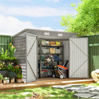 Outsunny 8 x 4FT Outdoor Storage Shed-Metal bike shed suitable for plenty of outdoor tools, equipment and outerwear
