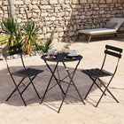 Lausaint Bistro Folding 3-Piece Patio Set - Black-9