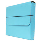 JAM Paper Thick Portfolio File Carrying Case with Elastic Band - 10 x 1 1/4 x 13 1/4 - Sky Blue-A great business portfolio to use around the house, classroom, office or on the go
