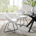 Modway Nouvelle Upholstered Fabric Dining Chair - Black/White - 2 Pack-Modern Accent Chairs