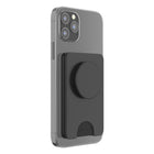 PopSockets Popwallet+ For Magsafe With Magnetic Ring Adapter - Black-Holds up to 3 cards; 6 business cards