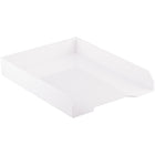 JAM Paper - Plateau de rangement en papier empilable - Blanc-Bac à courrier de bureau à chargement frontal | Couleur : blanc pur.