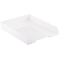 JAM Paper - Plateau de rangement en papier empilable - Blanc-Bac à courrier de bureau à chargement frontal | Couleur : blanc pur.