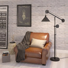 Hudson&Canal - Lampadaire à poulie Descartes avec abat-jour en métal - Bronze noirci/Bronze noirci-Nettoyer avec un chiffon doux et sec, sans produits chimiques agressifs ni produits de nettoyage abrasifs