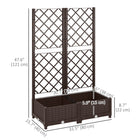 Outsunny - jardinière surélevée en plastique 32 po L x 16 po l x 48 po H avec treillis-Trous de drainage et bouchons pour éviter l'excès d'arrosage, assurant des plantes plus saines
