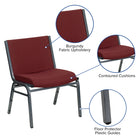 Flash Furniture HERCULES Series Big & Tall Burgundy Fabric Stack Chair-Burgundy Patterned Fabric Upholstery