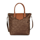 Karla Hanson® - Sac à provisions pliable Millie pour femmes, motif rose, rabat en similicuir brun-Sac à provisions pliable résistant à l'eau