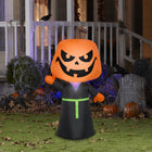 GEMMY Airblown Inflatable Halloween Pumpkin Head Reaper - 42"-For indoor and outdoor use