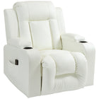 HOMCOM 8-Point Massage Recliner for Living Room - Cream White-Target zones in the back, lumbar, thighs, and legs. Set 8 massage modes and a massage time of 15 min to 30 min