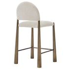 Modway - Hayley Tissu rembourré Tabouret de comptoir - Crème en laiton-Glissières de plancher ajustables non marquées