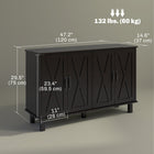 HOMCOM Farmhouse 47.2" L Sideboard Buffet Cabinet with 4 Barn Doors - Black-Offers flexible storage options with adjustable inner shelves