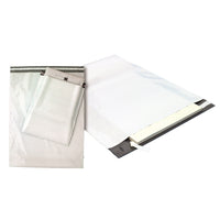 Spicers Poly Self Seal Courier Bag with 5" Bottom Gusset - 30"W x 36"H - White - 100 Pack-White plastic courier bag