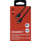 Staples HDMI 1.4 Cable - 4 ft-Universal – Connect HDMI-equipped Blu-ray/DVD players, streaming devices, gaming consoles computers and more to your TV or monitor