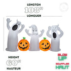 GEMMY Airblown Inflatable Halloween Pumpkin and Ghost Collection Scene - 60" x 108"-Deflates for easy storage