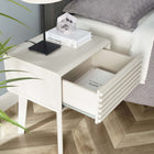 Modway Render End Table - White-Full-Extension Glide Drawer