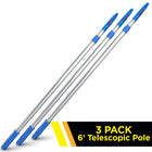 Gritt Commercial 6' Telescopic Pole - Aluminum, Adjustable - 3.5 - 6' length - 3 Pack-Eliminates ladder need in many instances with its long reach