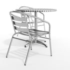 Flash Furniture – Table ronde de 31,5 po en aluminium avec 2 sièges à traverses, intérieur/extérieur (TLH32RD017BCHR2)-Garantie de 2 ans