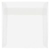 JAM Paper - Enveloppes d'invitation carrées en vélin translucide - 6 po x 6 po - Transparent - 25/paquet (GTGN515)-Clair