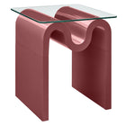 Modway Ondine Glass Top Side Table - Spiced Apple-Unique Wave-like Shape