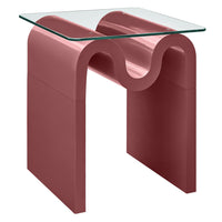 Modway - Ondine Plateau en verre Table d’appoint - Pomme épicée-Forme ondulatoire unique