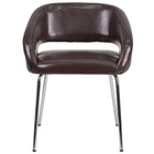 Chaise contemporaine d’appoint/de réception/de salon-bar Fusion en cuir brun (CH-162731-BN-GG)-Chaise longue