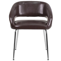 Chaise contemporaine d’appoint/de réception/de salon-bar Fusion en cuir brun (CH-162731-BN-GG)-Chaise longue