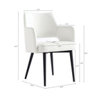 Manhattan Comfort - Chaise de salle à manger moderne Tremont 58 cm en similicuir blanc avec accoudoirs-Revêtu d’un similicuir luxueux avec des coutures raffinées