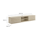 Modway Render 70" Faux Travertine Wall-Mount Media Console TV Stand - Travertine-Slatted Sliding Doors