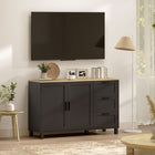 HOMCOM - Buffet moderne 47,2 po L avec portes à fermeture en douceur - noir-Portes à fermeture douce assurant un fonctionnement fluide, silencieux et sans claquement 