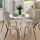 HOMCOM - Table de cuisine ronde 29,5 po avec pied en acier pour petits espaces - blanc-La grande table offre suffisamment d’espace pour 2 à 4 personnes 