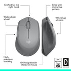 Logitech M280 Wireless Mouse - 3 Buttons - Grey-Product carbon footprint: 3.94 kg CO2e