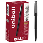 uni-ball Roller Rollerball Pens - 0.5mm - Black - 12 Pack-Rollerball Pens