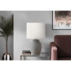 Monarch Specialties 17" H Contemporary Table Lamp - Grey Resin / Ivory / Cream Shade-The eye-catching ivory fabric shade is designed to diffuse light beautifully, creating an inviting ambiance that brightens modern bedrooms, living rooms, and workspaces alike