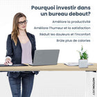 MotionGrey - Bureau assis-debout électrique à double moteur, réglable en hauteur, 140 po de largeur - Cadre blanc-9