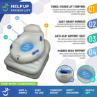 Mobile Patient Lift HelpUp Inflatable 48" Floor Lift, Portable Fall Recovery Device - 300 lb Capacity - Grey/Blue-Supports up to 300 lb with stable inflation technology and secure lifting process