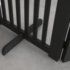 PawHut Free Standing Wooden 4 Panel Pet Gate with Door - Black-It can be easily folded to save space and storage 