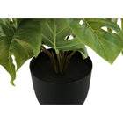Monarch Specialties - Plante Artificielle - 13 po H - Monstera Calthea - Mis En Pot - Ensemble De 2 - Feuilles Vertes - Pots Noirs-Aucun assemblage nécessaire: Dimensions du produit: 12 po L x 12 po l x 12,5 po H
