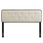 Modway Collins Tufted Fabric and Wood King Headboard - Black Beige-Dense Foam Padding