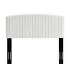 Modway Rebecca Performance Velvet Full/Queen Headboard - White-Dense Foam Padding Mounts in Three Positions