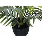 Monarch Specialties - Plante Artificielle - 20 po H - Palme - Mis En Pot - Touche Réelle - Feuilles Vertes - Pot Noir-Aucun montage requis: dimensions du produit: 23 po L x 21 po L x 20 po H