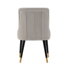 Manhattan Comfort Eda 22.83" Modern Leatherette and Velvet Upholstered Dining Chair - Grey - Set of 2-Delivered to you Fully Assembled! No Assembly Required